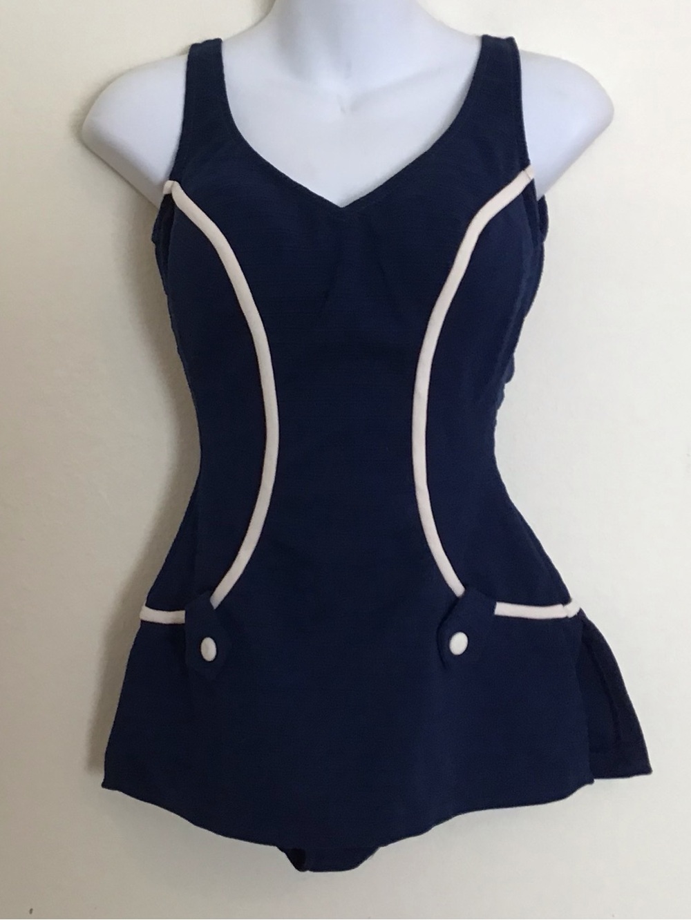 Vintage Robby Len nautical pinup swimsuit.  50’s or 60’s